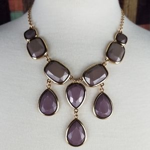 Gold and Purple Statement Necklace
